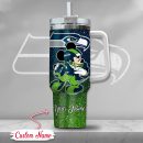 Seattle Seahawks NFL Mickey Mouse Glitter Custom Stanley Quencher 30oz-40oz Stainless Steel Tumbler Hot And Cold Tumbler