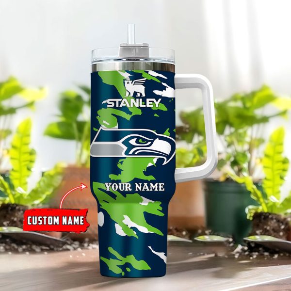 Seattle Seahawks NFL Custom Stanley Quencher 30oz-40oz Stainless Steel Tumbler Hot And Cold Tumbler - Image 2