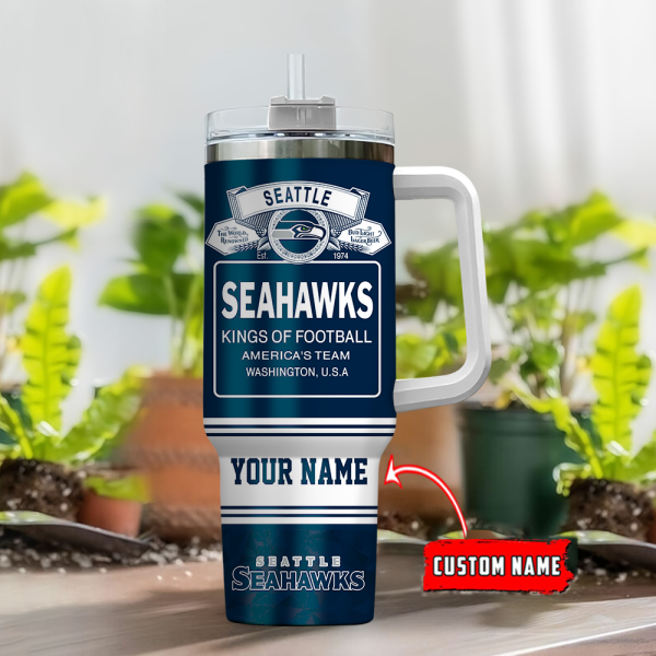 Seattle Seahawks NFL Bud Light Custom Stanley Quencher 30oz-40oz Stainless Steel Tumbler Hot And Cold Tumbler - Image 2