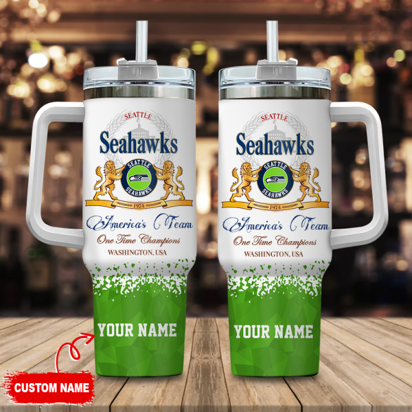 Seattle Seahawks NFL Champions Modelo Custom Stanley Quencher 30oz-40oz Stainless Steel Tumbler Hot And Cold Tumbler