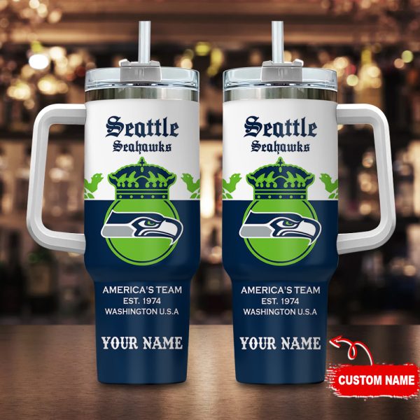 Seattle Seahawks NFL Corona Extra Custom Stanley Quencher 30oz-40oz Stainless Steel Tumbler Hot And Cold Tumbler