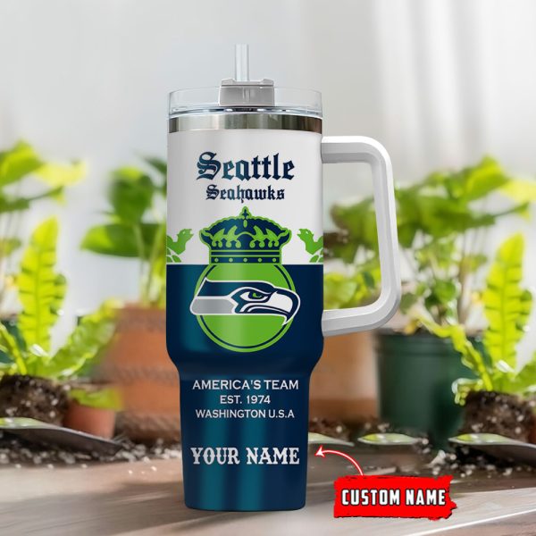 Seattle Seahawks NFL Corona Extra Custom Stanley Quencher 30oz-40oz Stainless Steel Tumbler Hot And Cold Tumbler - Image 2