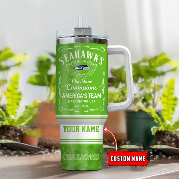Seattle Seahawks NFL Custom Stanley Quencher 30oz-40oz Stainless Steel Tumbler Hot And Cold Tumbler - Image 2