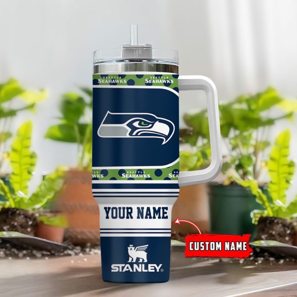 Seattle Seahawks NFL Custom Stanley Quencher 30oz-40oz Stainless Steel Tumbler Hot And Cold Tumbler - Image 2