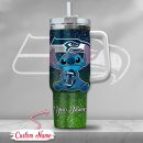 NFL Seattle Seahawks Stitch Glitter Custom Stanley Quencher 30oz-40oz Stainless Steel Tumbler Hot And Cold Tumbler