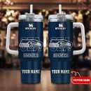 Seattle Seahawks NFL 3D Logo Custom Stanley Quencher 30oz-40oz Stainless Steel Tumbler Hot And Cold Tumbler
