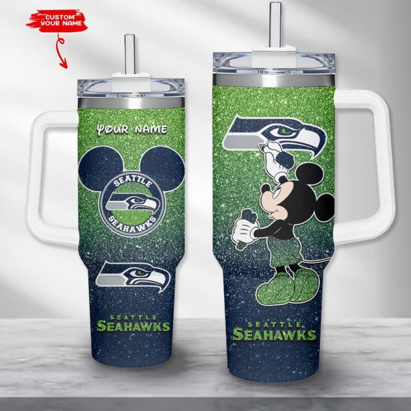 Seattle Seahawks NFL Custom Stanley Quencher 30oz-40oz Stainless Steel Tumbler Hot And Cold Tumbler