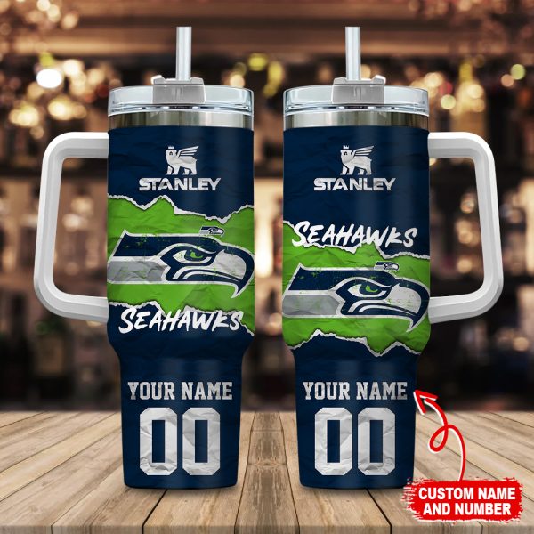 Seattle Seahawks NFL Custom Stanley Quencher 30oz-40oz Stainless Steel Tumbler Hot And Cold Tumbler