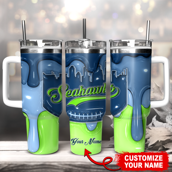Seattle Seahawks NFL Custom Stanley Quencher 30oz-40oz Stainless Steel Tumbler Hot And Cold Tumbler