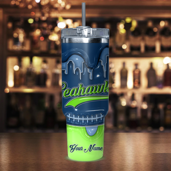 Seattle Seahawks NFL Custom Stanley Quencher 30oz-40oz Stainless Steel Tumbler Hot And Cold Tumbler - Image 2