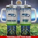 Seattle Seahawks Glitter NFL Custom Stanley Quencher 30oz-40oz Stainless Steel Tumbler Hot And Cold Tumbler