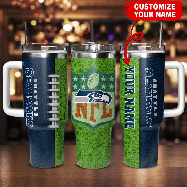 Seattle Seahawks NFL Custom Stanley Quencher 30oz-40oz Stainless Steel Tumbler Hot And Cold Tumbler - Image 2