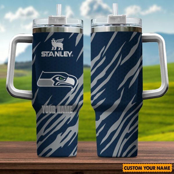 Seattle Seahawks NFL Custom Stanley Quencher 30oz-40oz Stainless Steel Tumbler Hot And Cold Tumbler