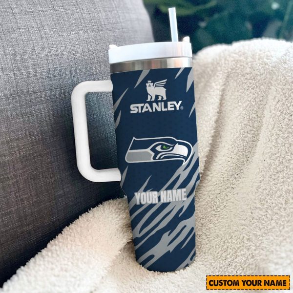 Seattle Seahawks NFL Custom Stanley Quencher 30oz-40oz Stainless Steel Tumbler Hot And Cold Tumbler - Image 2