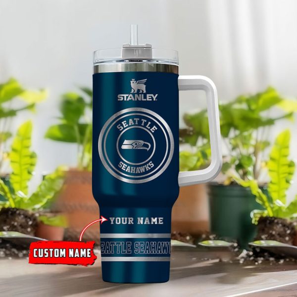 Seattle Seahawks NFL Custom Stanley Quencher 30oz-40oz Stainless Steel Tumbler Hot And Cold Tumbler - Image 2