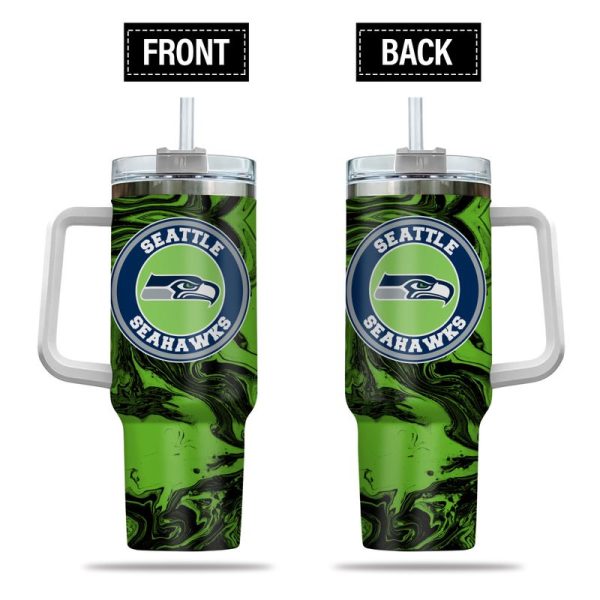 Seattle Seahawks NFL Custom Stanley Quencher 30oz-40oz Stainless Steel Tumbler Hot And Cold Tumbler