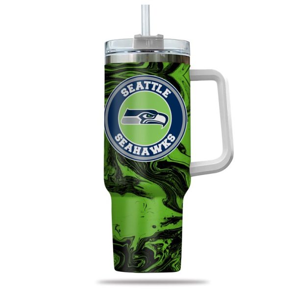 Seattle Seahawks NFL Custom Stanley Quencher 30oz-40oz Stainless Steel Tumbler Hot And Cold Tumbler - Image 2