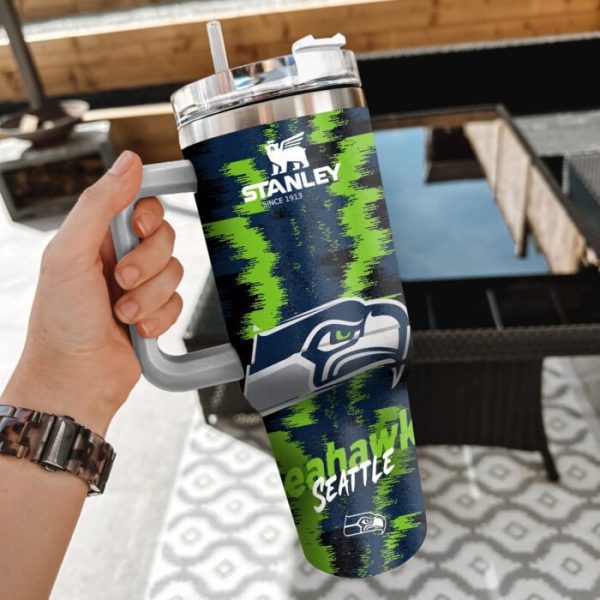 Seattle Seahawks NFL Custom Stanley Quencher 30oz-40oz Stainless Steel Tumbler Hot And Cold Tumbler