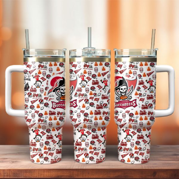 Tampa Bay Buccaneers NFL Custom Stanley Quencher 30oz-40oz Stainless Steel Tumbler Hot And Cold Tumbler