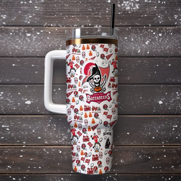 Tampa Bay Buccaneers NFL Custom Stanley Quencher 30oz-40oz Stainless Steel Tumbler Hot And Cold Tumbler - Image 2