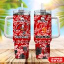 Tampa Bay Buccaneers NFL Tropical Floral Custom Stanley Quencher 30oz-40oz Stainless Steel