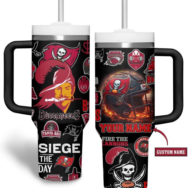 Tampa Bay Buccaneers NFL Custom Stanley Quencher 30oz-40oz Stainless Steel Tumbler Hot And Cold Tumbler