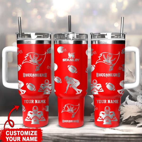 Tampa Bay Buccaneers NFL Custom Stanley Quencher 30oz-40oz Stainless Steel Tumbler Hot And Cold Tumbler