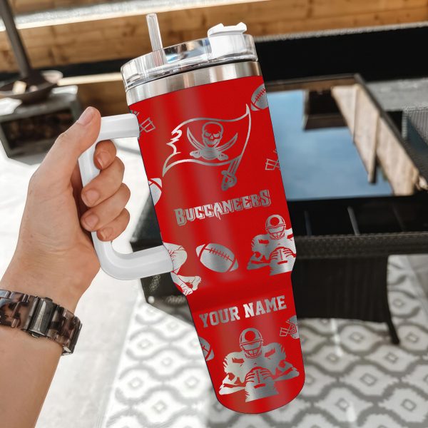 Tampa Bay Buccaneers NFL Custom Stanley Quencher 30oz-40oz Stainless Steel Tumbler Hot And Cold Tumbler - Image 2