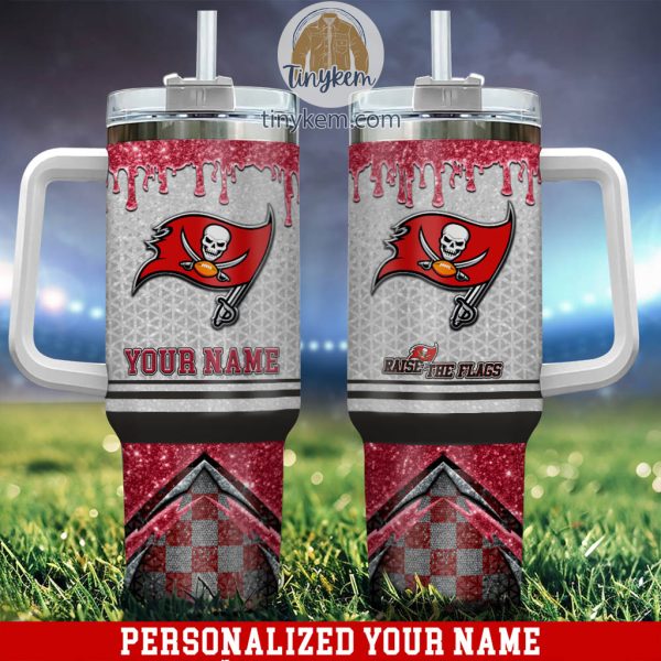Tampa Bay Buccaneers Glitter NFL Custom Stanley Quencher 30oz-40oz Stainless Steel Tumbler Hot And Cold Tumbler