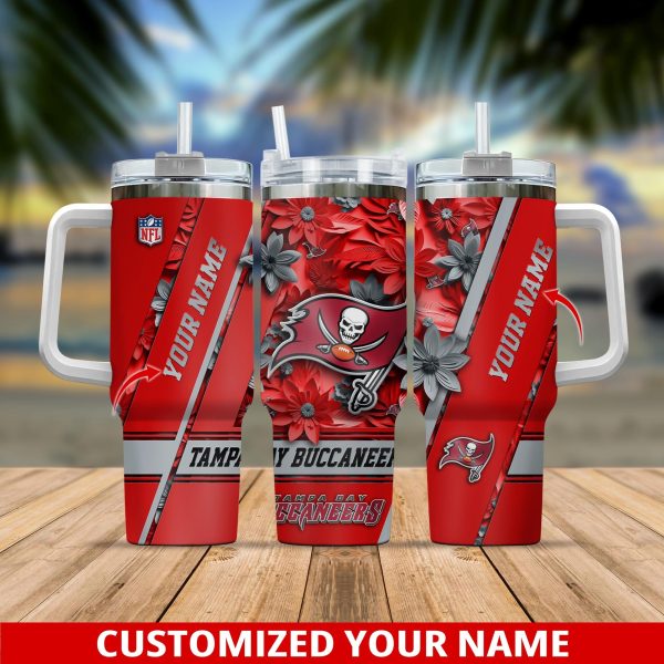 Tampa Bay Buccaneers NFL Custom Stanley Quencher 30oz-40oz Stainless Steel Tumbler Hot And Cold Tumbler