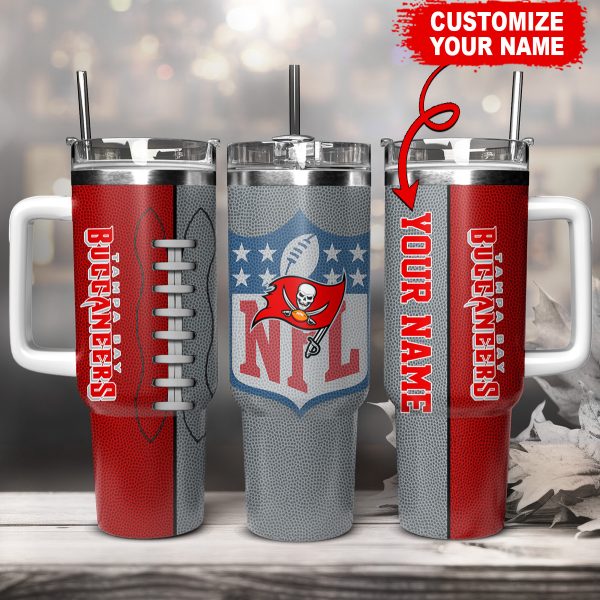 Tampa Bay Buccaneers NFL Custom Stanley Quencher 30oz-40oz Stainless Steel Tumbler Hot And Cold Tumbler