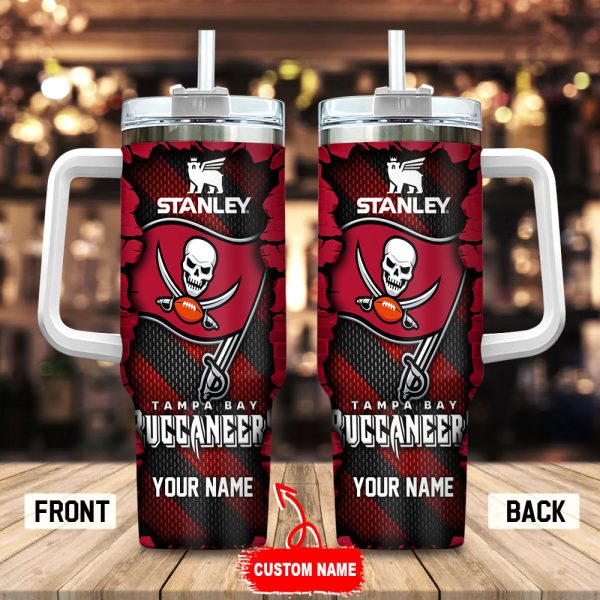 Tampa Bay Buccaneers NFL Custom Stanley Quencher 30oz-40oz Stainless Steel Tumbler Hot And Cold Tumbler