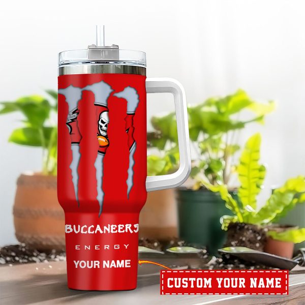 Tampa Bay Buccaneers NFL Energy Nutrition Facts Custom Stanley Quencher 30oz-40oz Stainless Steel Tumbler Hot And Cold Tumbler - Image 2