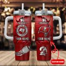 Tampa Bay Buccaneers NFL Metal Style Custom Stanley Quencher 30oz-40oz Stainless Steel Tumbler Hot And Cold Tumbler