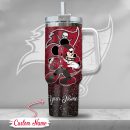 Tampa Bay Buccaneers NFL Mickey Mouse Glitter Custom Stanley Quencher 30oz-40oz Stainless Steel Tumbler Hot And Cold Tumbler