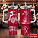 Tampa Bay Buccaneers NFL Silver Logo Custom Stanley Quencher 30oz-40oz Stainless Steel Tumbler Hot And Cold Tumbler