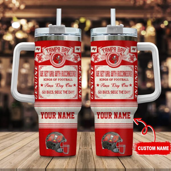 Tampa Bay Buccaneers NFL Vintage Kings Of Football Custom Stanley Quencher 30oz-40oz Stainless Steel Tumbler Hot And Cold Tumbler