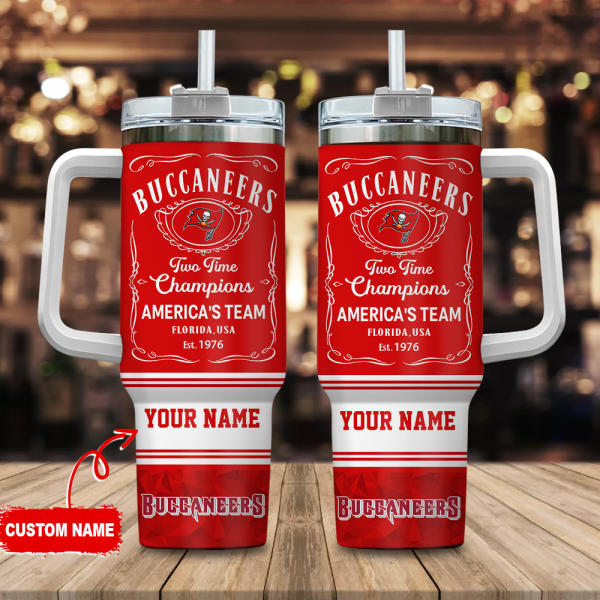 Tampa Bay Buccaneers NFL Custom Stanley Quencher 30oz-40oz Stainless Steel Tumbler Hot And Cold Tumbler