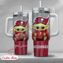 NFL Tampa Bay Buccaneers Baby Yoda Custom Stanley Quencher 30oz-40oz Stainless Steel Tumbler Hot And Cold Tumbler