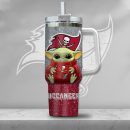 NFL Tampa Bay Buccaneers Baby Yoda Custom Stanley Quencher 30oz-40oz Stainless Steel Tumbler Hot And Cold Tumbler