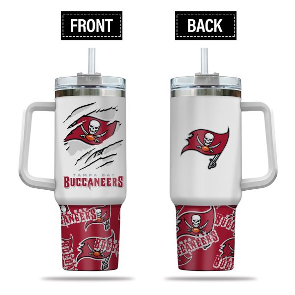 Tampa Bay Buccaneers NFL Custom Stanley Quencher 30oz-40oz Stainless Steel Tumbler Hot And Cold Tumbler