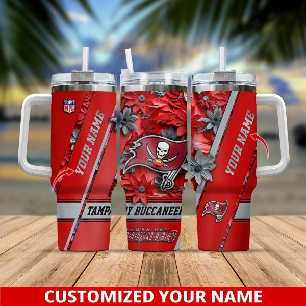 Tampa Bay Buccaneers NFL Custom Stanley Quencher 30oz-40oz Stainless Steel Tumbler Hot And Cold Tumbler