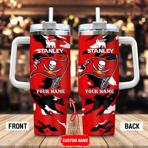 Tampa Bay Buccaneers NFL Custom Stanley Quencher 30oz-40oz Stainless Steel Tumbler Hot And Cold Tumbler