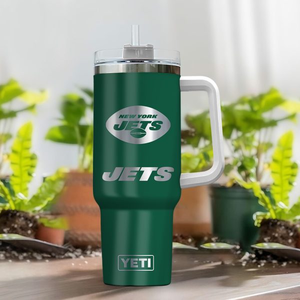 New York Jets NFL Laser Engraved Effect Custom Stanley Quencher 30oz-40oz Stainless Steel Tumbler Hot And Cold Tumbler - Image 2