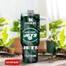 New York Jets NFL Custom Stanley Quencher 30oz-40oz Stainless Steel Tumbler Hot And Cold Tumbler