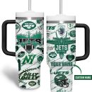 New York Jets NFL Custom Stanley Quencher 30oz-40oz Stainless Steel Tumbler Hot And Cold Tumbler