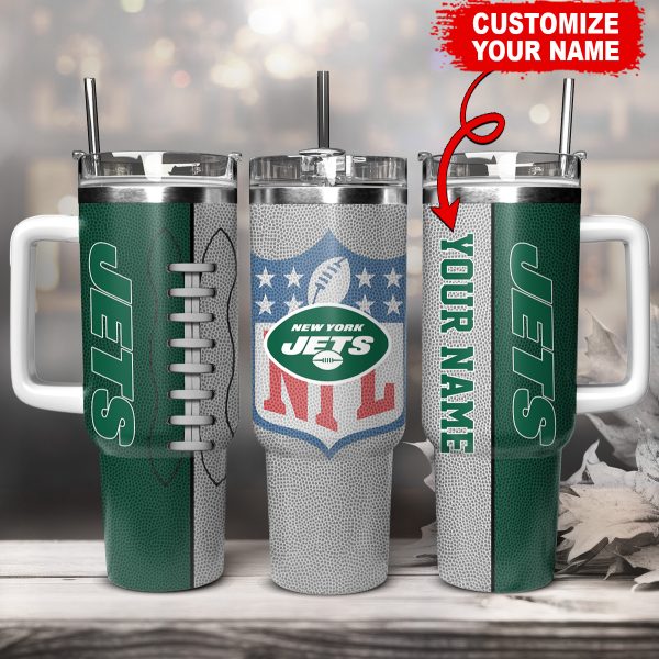 New York Jets NFL Custom Stanley Quencher 30oz-40oz Stainless Steel Tumbler Hot And Cold Tumbler