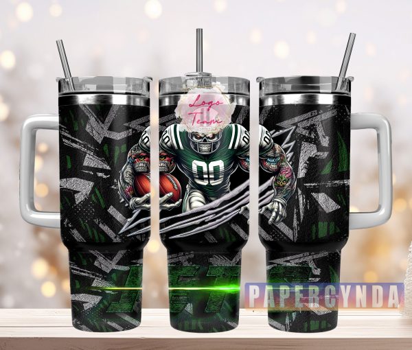 New York Jets Custom Stanley Quencher 30oz-40oz Stainless Steel Tumbler Hot And Cold Tumbler