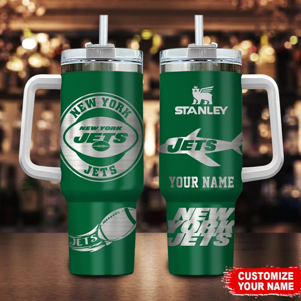 New York Jets NFL Custom Stanley Quencher 30oz-40oz Stainless Steel Tumbler Hot And Cold Tumbler