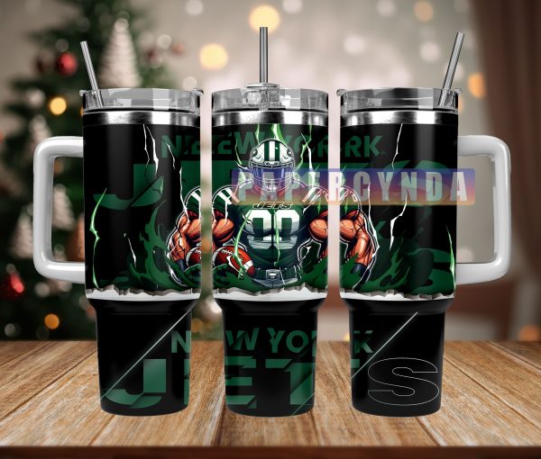 New York Jets Custom Stanley Quencher 30oz-40oz Stainless Steel Tumbler Hot And Cold Tumbler